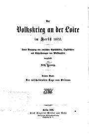 Cover of: Der Volkskrieg an der Loire im Herbst 1870 by Fritz August Hoenig, Fritz August Hoenig