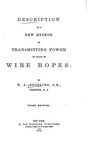 Cover of: Description of a New Method of Transmitting Power by Means of Wire Ropes