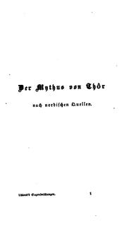 Cover of: Der Mythus von Thôr nach nordischen Quellen