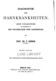 Cover of: Diagnostik der Harnkrankheiten by Carl Posner
