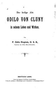 Cover of: Der Heilige Abt Odilo von Cluny in seinem Leben und wirken