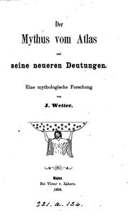 Cover of: Der Mythus vom Atlast and seine neueren Deutungen