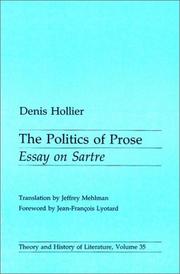 Cover of: The politics of prose by Denis Hollier