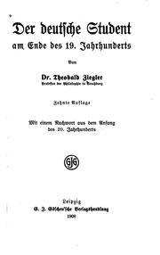 Cover of: Der deutsche Student am Ende des 19. Jahrhunderts