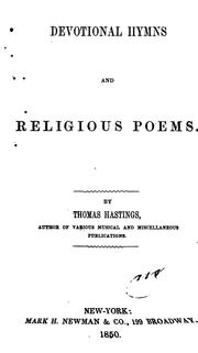 Cover of: Devotional Hymns and Religious Poems by Thomas Hastings