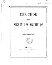 Cover of: Der Chor in den Sieben des Aischylos