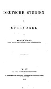 Cover of: Deutsche Studien by Wilhelm Scherer