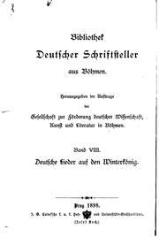Cover of: Deutsche Lieder auf den Winterkönig by Rudolf Wolkan