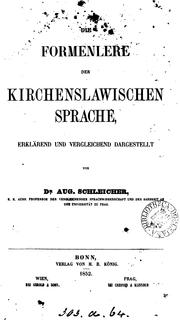 Cover of: Die Formenlehre der kirchenslawischen Sprache, erklärend und vergleichend dargestellt