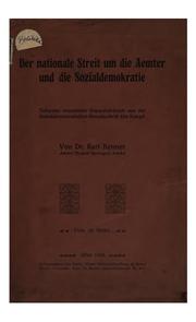 Cover of: Der nationale Streit um die Aemter und die Sozialdemokratie