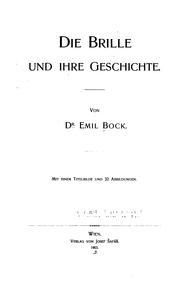 Cover of: Die Brille und ihre Geschichte