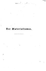Cover of: Der Materialismus: Seine Wahrheit und sein Irrthum