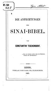 Cover of: Die Anfechtungen der Sinai-bibel