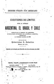 Cover of: Derecho público Sud-americano: Cuestiones de limites entre las Repúblicas ...