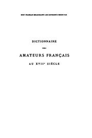 Cover of: Dictionnaire des amateurs français au XVIIe siècle by Edmond Bonnaffé
