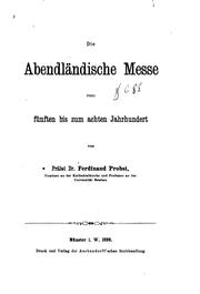 Cover of: Die abendländische Messe