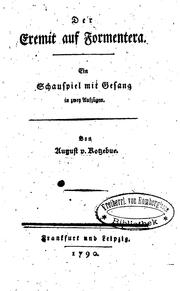 Cover of: Der Eremit auf Formentera: Ein Schauspiel mit Gesang in Zwey aufzu?gen