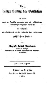 Cover of: Der heilige Gesang der Deutschen by August Jakob Rambach