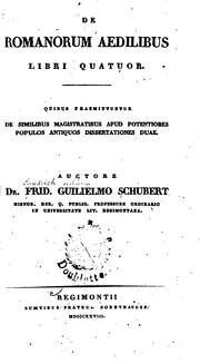 Cover of: De romanorum aedilibus libri quatuor