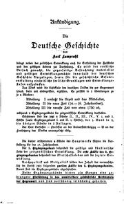 Cover of: Deutsche Geschichte: Ergänzungsbänd[e] by Karl Lamprecht