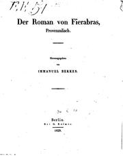 Cover of: Der Roman von Fierabras, provenzalisch by Immanuel Bekker