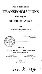 Cover of: Des premières transformations historiques du christianisme