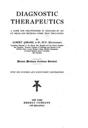 Cover of: Diagnostic Therapeutics: A Guide for Practitioners in Diagnosis by Aid of ... by Albert Abrams