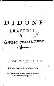 Cover of: Didone,: tragedia..