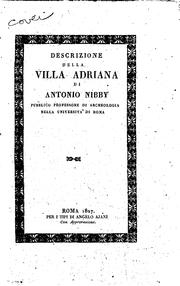 Cover of: Descrizione della Villa Adriana