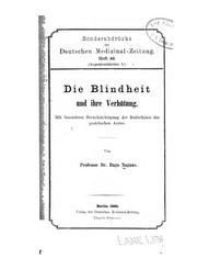 Cover of: Die Blindheit und ihre Verhutung