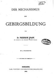 Cover of: Der Mechanismus der Gebirgsbildung