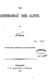 Cover of: Der Gebirgsbau der Alpen: Von E. Desor by Edouard Desor