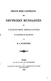 Cover of: Die deutschen Mundarten des ungrischen Berglandes