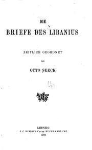 Cover of: Die Briefe des Libanius zeitlich geordnet