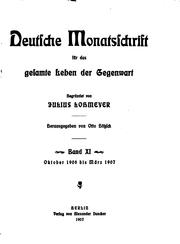 Cover of: Deutsche Monatschrift für das gesamte Leben der Gegenwart...