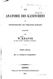 Cover of: Die Anatomie des Kaninchens: In topographischer und operativer Rücksicht
