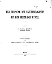 Cover of: Der Ursprung der Naturphilosophie aus dem Geiste der Mystik