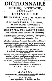 Cover of: Dictionnaire historique-portatif ...: contenant l'histoire des patriarches ...