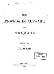 Cover of: Der Rigveda in Auswahl by Karl Friedrich Geldner