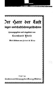Cover of: Der Herr der Luft: Hieger und Luftfahrergeschichten