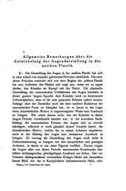 Cover of: Die Darstellung des Auges in der antiken Plastik