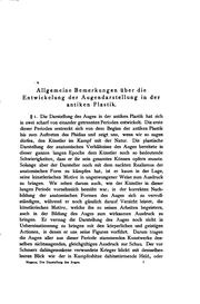 Die Darstellung des Auges in der antiken Plastik by Hugo Magnus