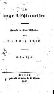 Cover of: Der junge Tischlermeister: Novelle in sieben Abschnitten