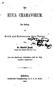 Cover of: Die Euua Chamavorum: Ein Beitrag zur Kritik und Erläuterung ihres Textes by Heinrich Zoepfl