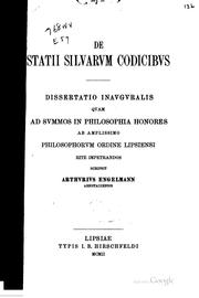 De Statii Silvarvm codicibvs by Arthur Engelmann