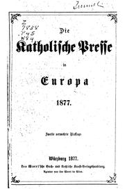 Cover of: Die katholische Presse in Europa 1877