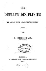 Cover of: Die Quellen des Plinius im achten Buch der Naturgeschichte