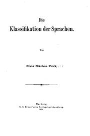 Cover of: Die Klassifikation der Sprachen