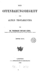 Cover of: Die Offenbarungsbegriff des Alten Testamentes