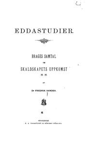 Cover of: Eddastudier: Brages samtal om skaldskapets uppkomst m.m